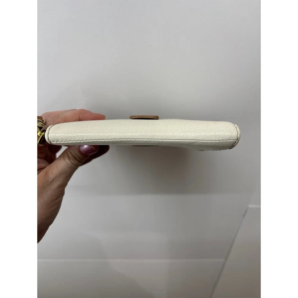 Fossil Cream & Brown Wristlet Wallet (AS IS)